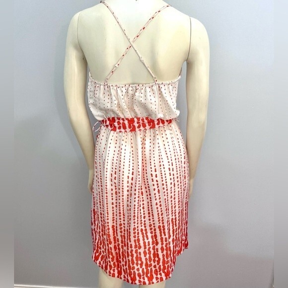 Collective Concepts orange and white spaghetti strap belted dress size small - Picture 2 of 7